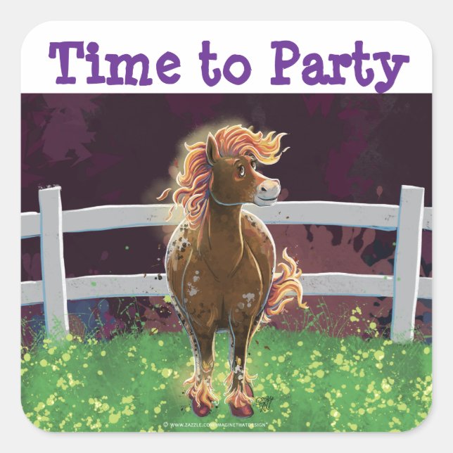 Fire Horse Square Sticker (Front)