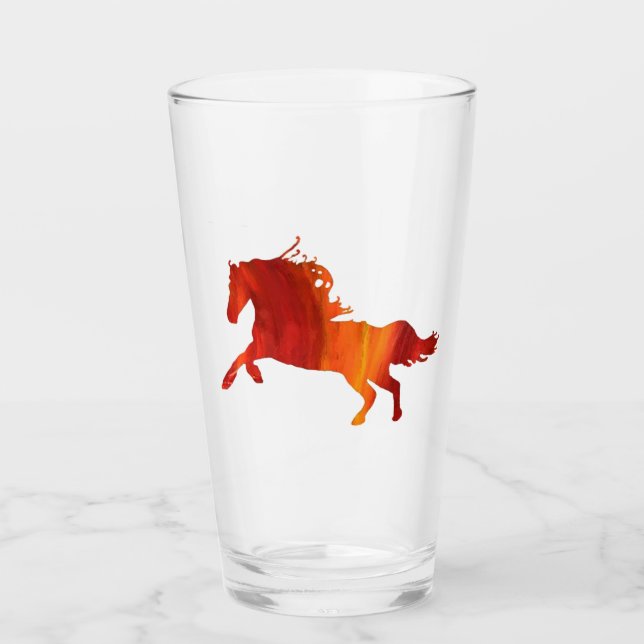 Fire horse Sticker Glass (Front)