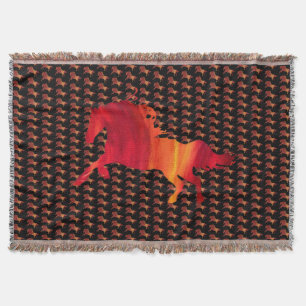Fire Horse Throw Blanket