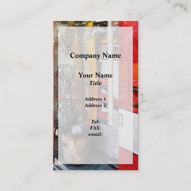 Fire Hose, Bucket and Nozzle Business Card (Front)