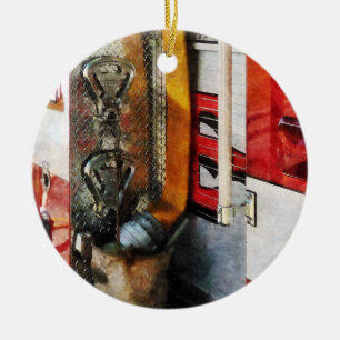 Fire Hose, Bucket and Nozzle Ceramic Tree Decoration