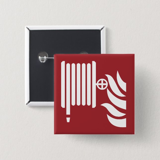 Fire Hose Reel Safety Sign 15 Cm Square Badge (Front & Back)