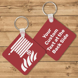 Fire Hose Reel Safety Sign Key Ring