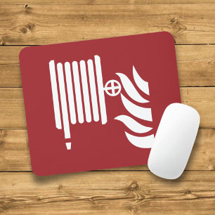Fire Hose Reel Safety Sign Mouse Mat