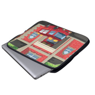 Fire House and Fire Truck Laptop Sleeve