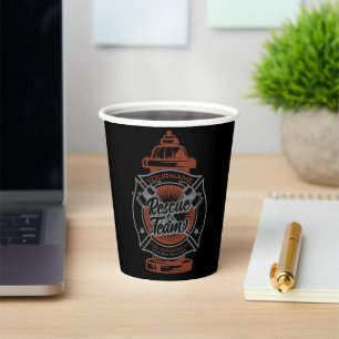 Fire Hydrant ADD NAME Fire Fighter Rescue Team Paper Cups