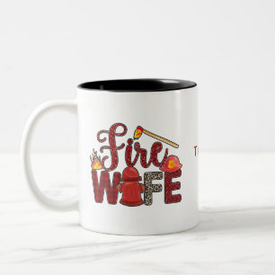 Fire Hydrant and Matches Fire Wife Two-Tone Coffee Mug