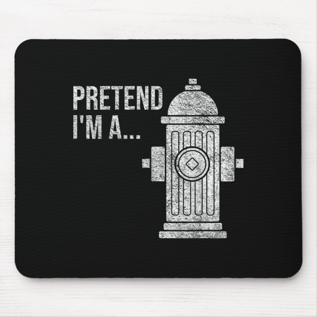FIRE Hydrant Halloween Costume Pretend A FIRE Mouse Mat (Front)