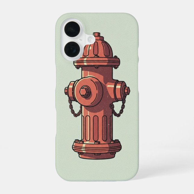 Fire Hydrant Minimal iPhone 16 Case (Back)