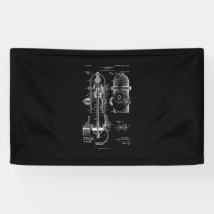 Fire Hydrant Patent Firefighter Gift Men Women Banner