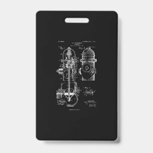 Fire Hydrant Patent Firefighter Gift Men Women ID Badge