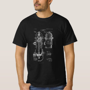 Fire Hydrant Patent Firefighter Gift Men Women T-Shirt