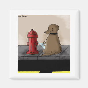 Fire Hydrant Revenge Dog Cartoon Magnet