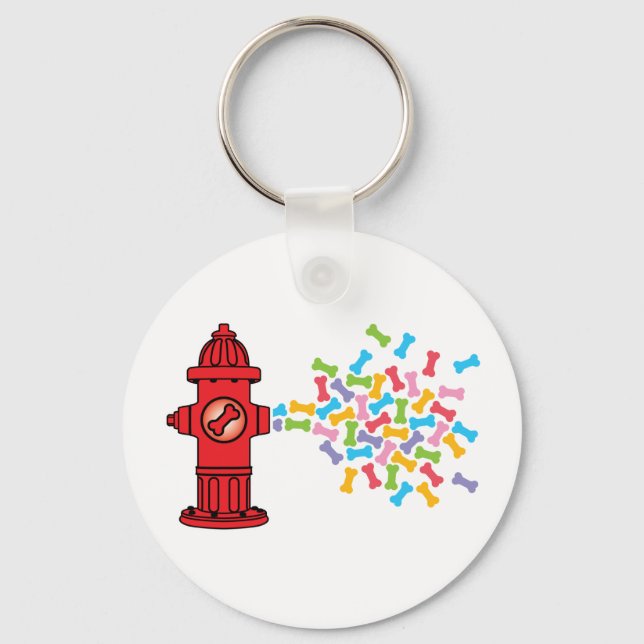Fire Hydrant with Dog Bones Key Ring (Front)