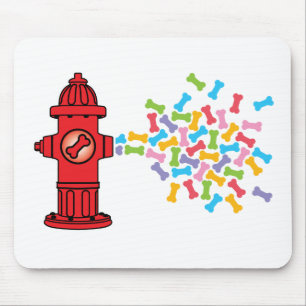 Fire Hydrant with Dog Bones Mouse Mat