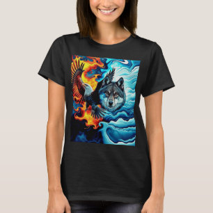 Fire & Ice - Eagle & Wolf T-Shirt