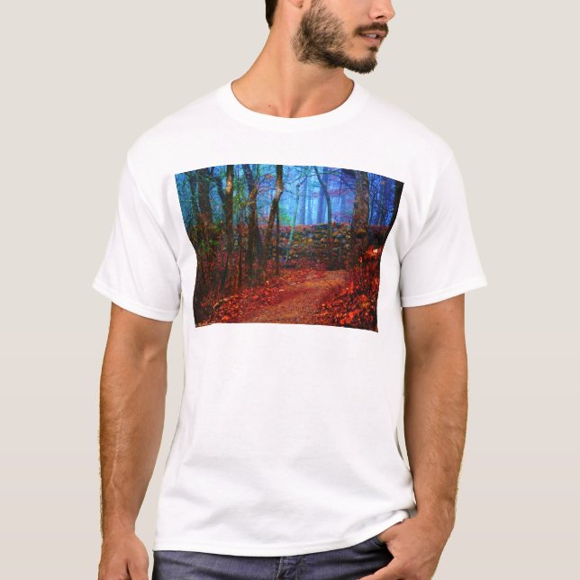 Fire & Ice Forest Oil Painting Gifts Apparel T-Shirt (Front)
