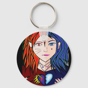 Fire Ice girl animates Key Ring