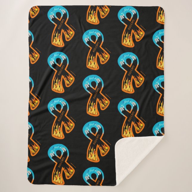 Fire & Ice Ribbon...RSD/CRPS Sherpa Blanket (Front)