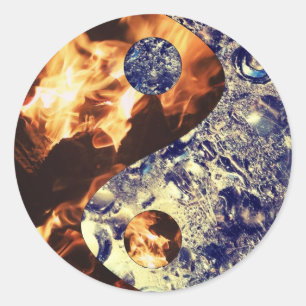 Fire & Ice Yin Yang Stickers