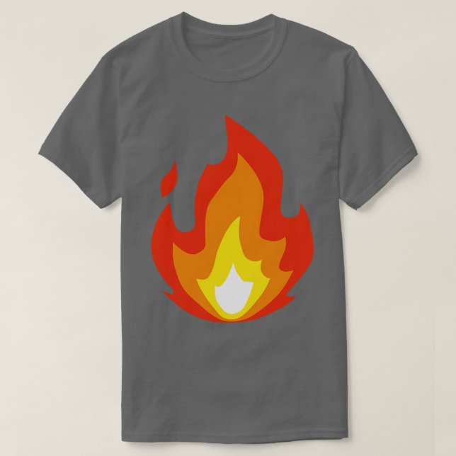 Fire Icon Illustration Flames Hot T-Shirt (Design Front)