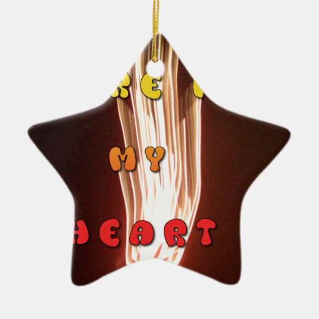 Fire in My Heart Art Print Ceramic Tree Decoration (Front)