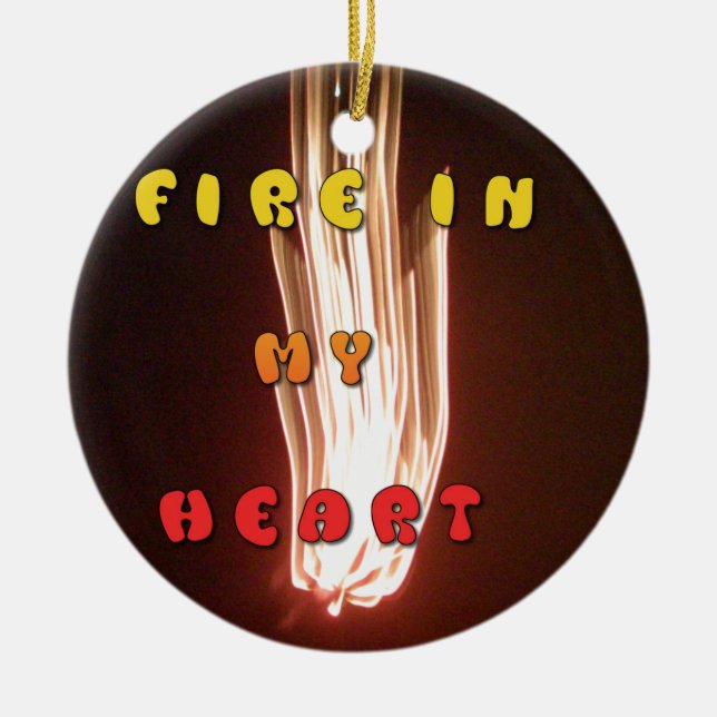 Fire in My Heart Art Print Ceramic Tree Decoration (Front)
