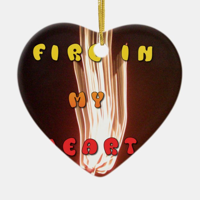Fire in My Heart Art Print Ceramic Tree Decoration (Front)