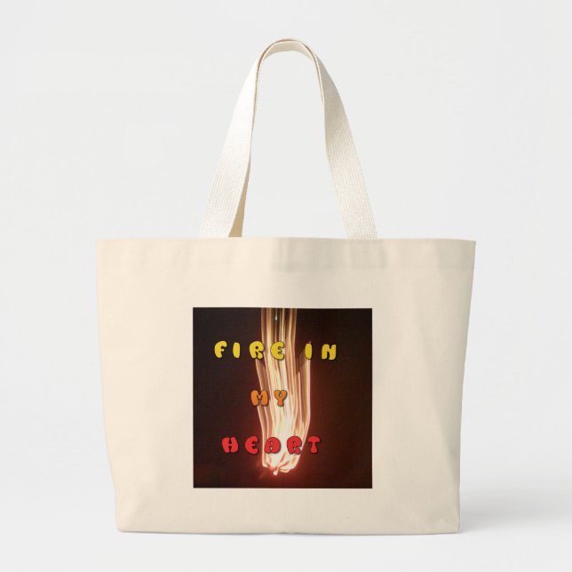 Fire in My Heart Art Print Large Tote Bag (Front)