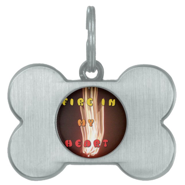 Fire in My Heart Art Print Pet Tag (Front)