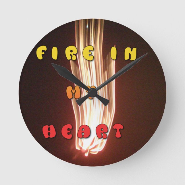 Fire in My Heart Art Print Round Clock (Front)