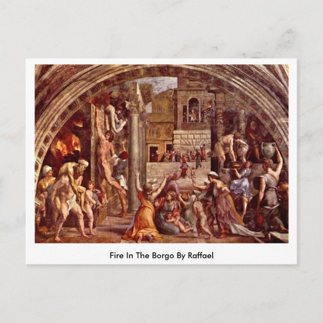 Fire In The Borgo By Raffael Postcard (Front)