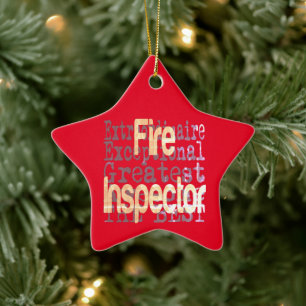 Fire Inspector Extraordinaire Ceramic Tree Decoration