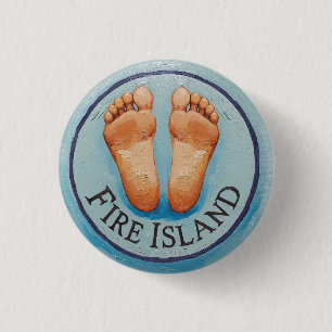 Fire Island barefoot & fancy free Funny flair NY 3 Cm Round Badge