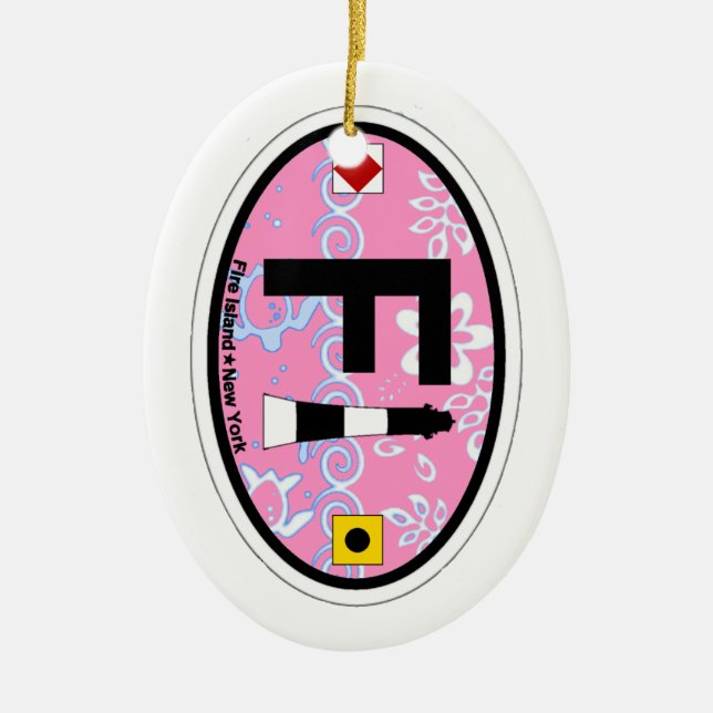 Fire Island. Ceramic Tree Decoration (Front)