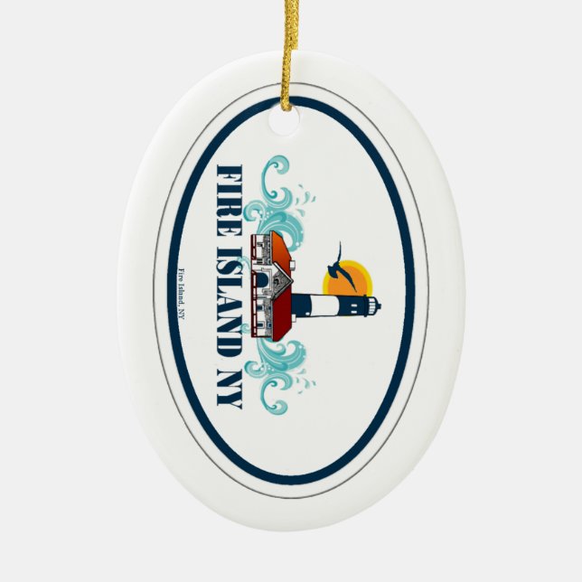 Fire Island. Ceramic Tree Decoration (Front)