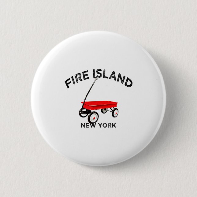 Fire Island Large Version Red Wagon Long Island Ny 6 Cm Round Badge (Front)