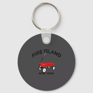 Fire Island Large Version Red Wagon Long Island Ny Key Ring