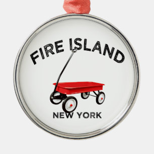 Fire Island large version Red Wagon Long Island NY Metal Tree Decoration