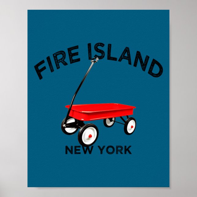Fire Island Large Version Red Wagon Long Island Ny Poster (Front)