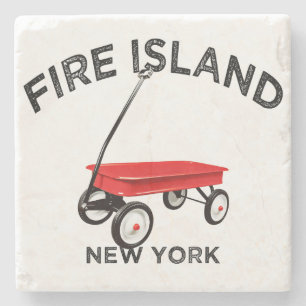 Fire Island large version Red Wagon Long Island NY Stone Coaster