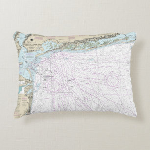 Fire Island Light to Sea Girt Nautical Chart 12326 Decorative Cushion