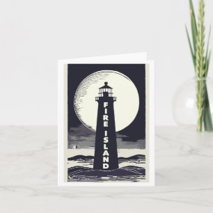 Fire Island Lighthouse New York Moon  Card