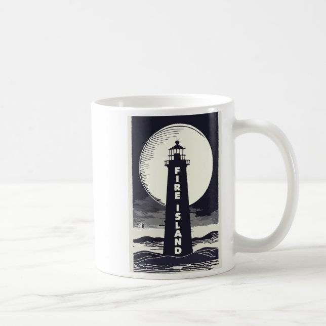 Fire Island Lighthouse New York Moon  Coffee Mug (Right)