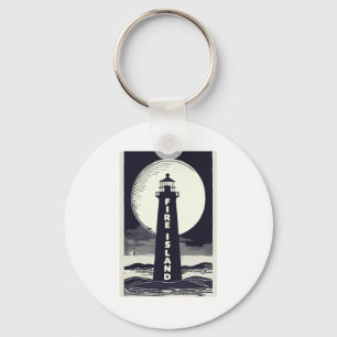 Fire Island Lighthouse New York Moon  Key Ring