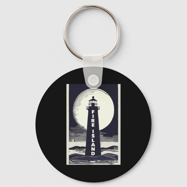 Fire Island Lighthouse New York Moon  Key Ring (Front)