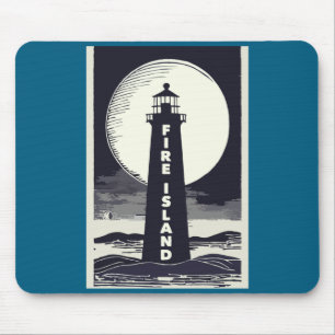 Fire Island Lighthouse New York Moon Mouse Mat