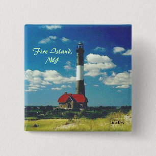 Fire Island Lighthouse Square Button