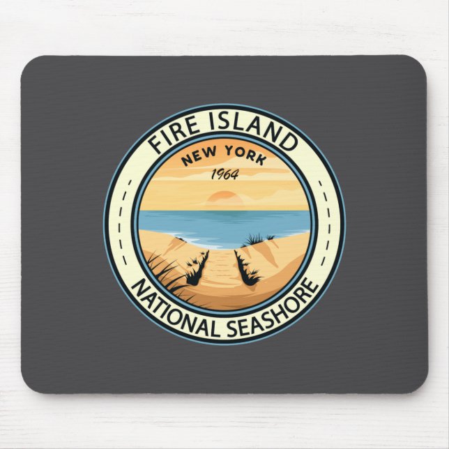 Fire Island National Seashore New York Badge _2  Mouse Mat (Front)