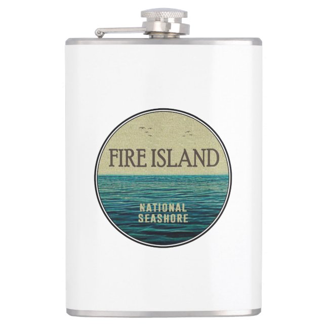 Fire Island National Seashore New York Ocean Birds Hip Flask (Front)
